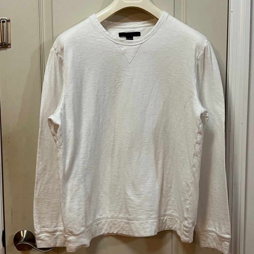 Kenneth Cole Men's Size XL 100% Cotton L/S Crew Neck T-shirt. White